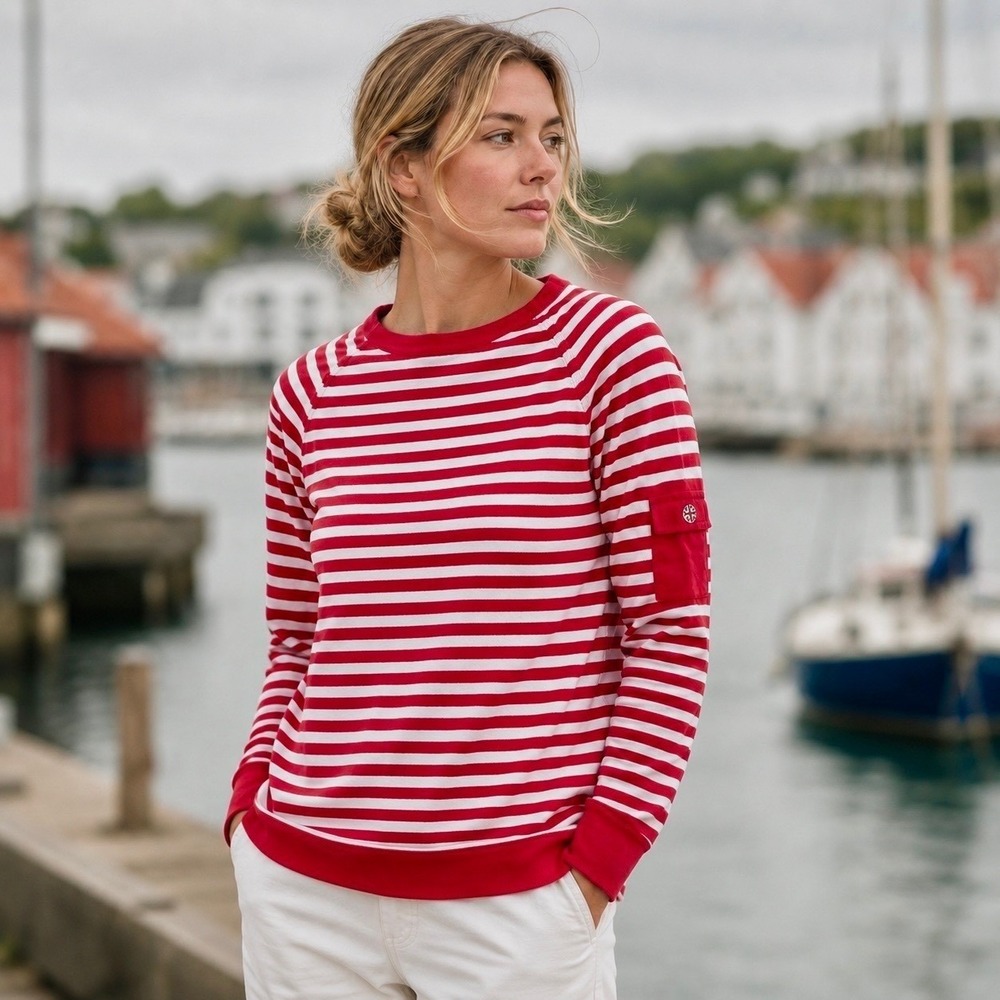 Barbour Womens Sweater Striped Red White Coastal Preppy BTC Old Money UK 14 L/XL